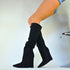 DAMEN SCHUHE STIEFELETTEN STIEFEL ELEGANT MODERN KEILABSATZ HIGH HEELS